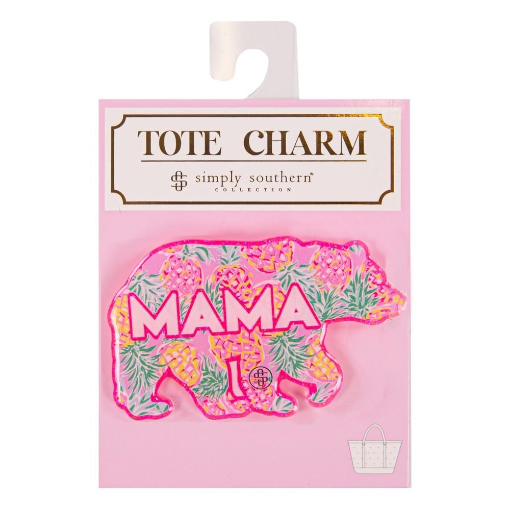 Mama Bear Floral print tote charm